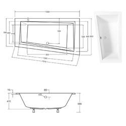 Акриловая ванна Besco Intima Slim L 150х85