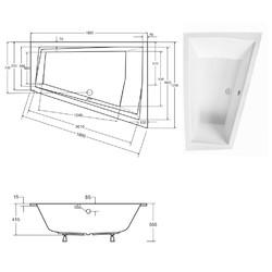 Акриловая ванна Besco Intima Duo Slim R 180х125