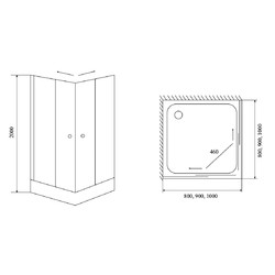 Душевой уголок Timo TL-1102 Romb Glass 100x100, с поддоном