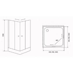 Душевой уголок Timo TL-9002 Romb Glass 90x90