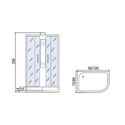 Душевая кабина МОНОМАХ Б/К 90/70/24 МЗ L