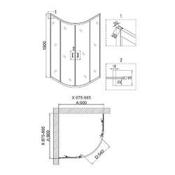 Душевой уголок Niagara Nova NG-6806-08 BLACK 90x90