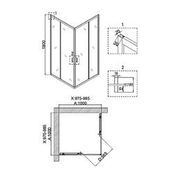 Душевой уголок Niagara Nova NG-6809-08 BLACK 100х100