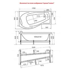 Гидромассажная ванна Triton Мишель 170х96 L, Базовая