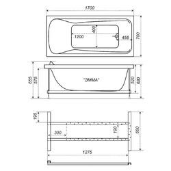 Гидромассажная ванна Triton Эмма 170х70, Базовая