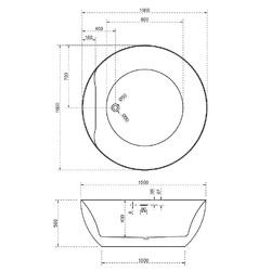 Акриловая ванна ABBER AB9280 150х150