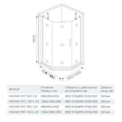 Душевой уголок Good Door FANTASY PNT-100-C-CH