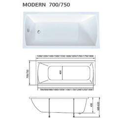 Акриловая ванна 1Marka MODERN 175х70