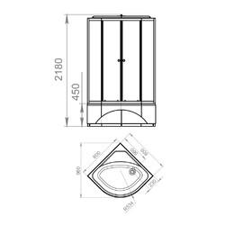 Душевая кабина Domani-Spa Delight 99 high 90x90 прозрачный/белый