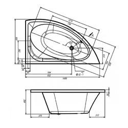 Акриловая ванна VentoSpa Luna 150x90