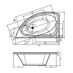 Акриловая ванна VentoSpa Luna 170x100