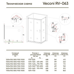 Душевой уголок Veconi Rovigo RV-063 150x80