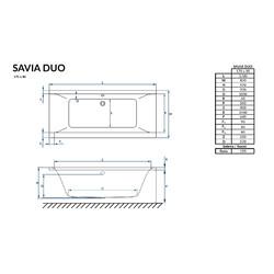 Акриловая ванна Excellent Savia Duo 170x80