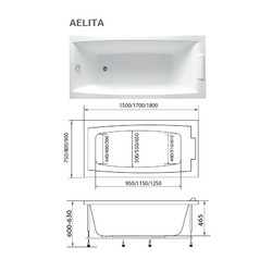 Акриловая ванна 1Marka AELITA 170х90