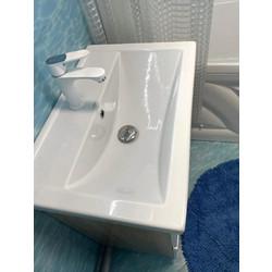 Тумба подвесная Grossman ИНЛАЙН-60 (белая/дуб сонома), с раковиной Фостер-60