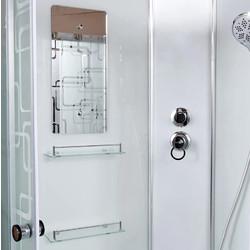 Душевая кабина с LED-подсветкой и гидромассажем DTO EM1580NLED+GM 80x80