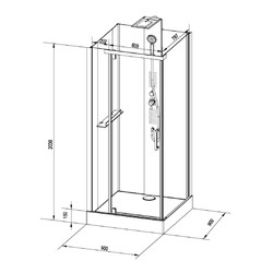 Душевая кабина Black&White G8702 90х90
