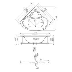 Гидромассажная ванна Triton Медея Экстра 142х142, Стандарт (+спина+кран-переключатель)
