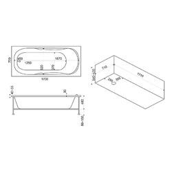 Акриловая ванна BAS НЕПТУН Стандарт Плюс 170x70, с каркасом