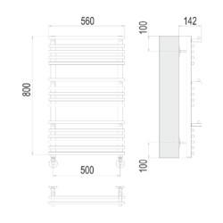 Полотенцесушитель TERMINUS Вента люкс П16 500х800