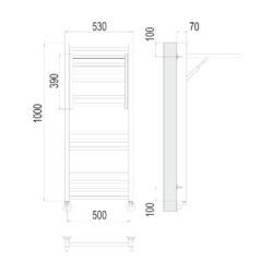 Полотенцесушитель TERMINUS Валенсия П14 500х1000