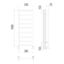 Полотенцесушитель TERMINUS Контур П9 300х1000