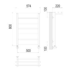 Полотенцесушитель TERMINUS Контур П7 500х800 с полкой