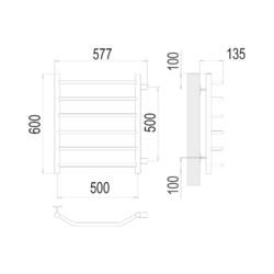 Полотенцесушитель TERMINUS Виктория П6 500х600 бп500