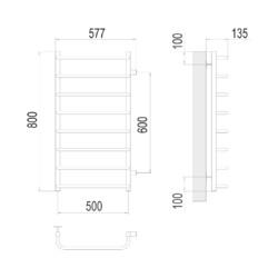 Полотенцесушитель TERMINUS Стандарт П8 400х800 бп600
