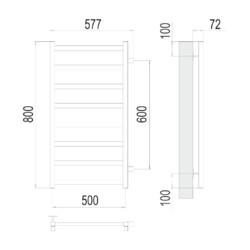 Полотенцесушитель TERMINUS Аврора П8 500х800 бп600