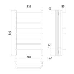 Полотенцесушитель TERMINUS Евромикс П8 500х850 Электро (quick touch)