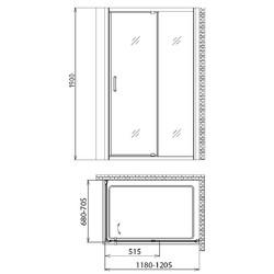 Душевой уголок Gemy Sunny Bay S28191BM-A70M 120х70