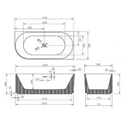 Акриловая ванна ABBER AB9329-1.7 R 170x80