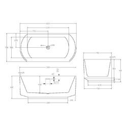 Акриловая ванна ABBER AB9488-1.5 150x75