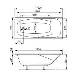 Акриловая ванна VagnerPlast Aronia 160x75