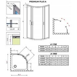 Душевой уголок Radaway Premium Plus A 90x90x170 Brown