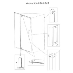 Душевой уголок Veconi RV-034B 100x70