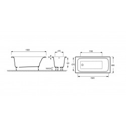 Ванна из искусственного камня Jacob Delafon Elite E6D363RU-00 180x80, с каркасом