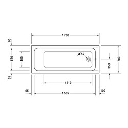 Акриловая ванна Duravit D-Code 700098000000000 170x70