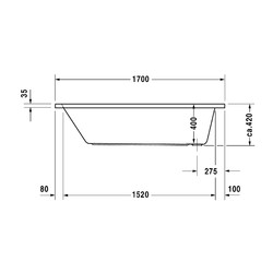 Акриловая ванна Duravit D-Code 700098000000000 170x70