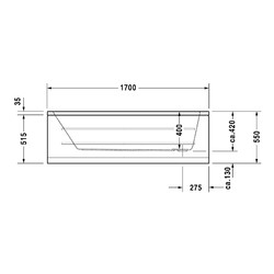 Акриловая ванна Duravit D-Code 700098000000000 170x70