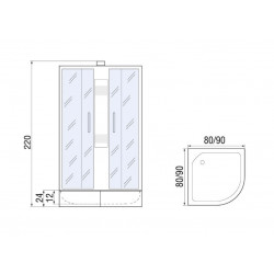 Душевая кабина River NARA LIGHT Б/К XL 80/24 МТ