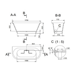 Ванна из искусственного камня HOLBI Galatea 170x77, белый глянцевый