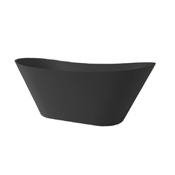 Ванна HOLBI Afina 161x66, каменная масса Soft Rock, Solid Color black
