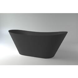 Ванна HOLBI Afina 161x66, каменная масса Soft Rock, Solid Color black