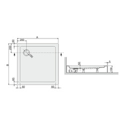 Душевой поддон Sanplast Bza/FREE 90x90x5 biew РАСПРОДАЖА