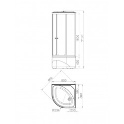 Душевая кабина с гидромассажем Domani-Spa Delight 88 high 80x80 тонированный/чёрный