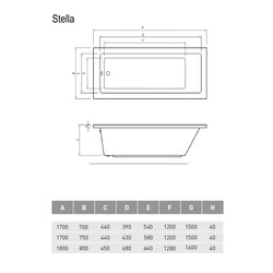 Акриловая ванна Relisan Stella 170х70