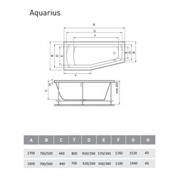 Акриловая ванна Relisan Aquarius 160х70 L