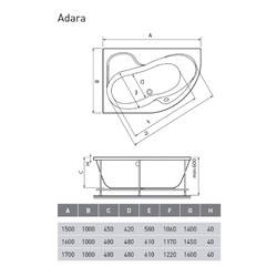 Акриловая ванна Relisan Adara 160х100 L